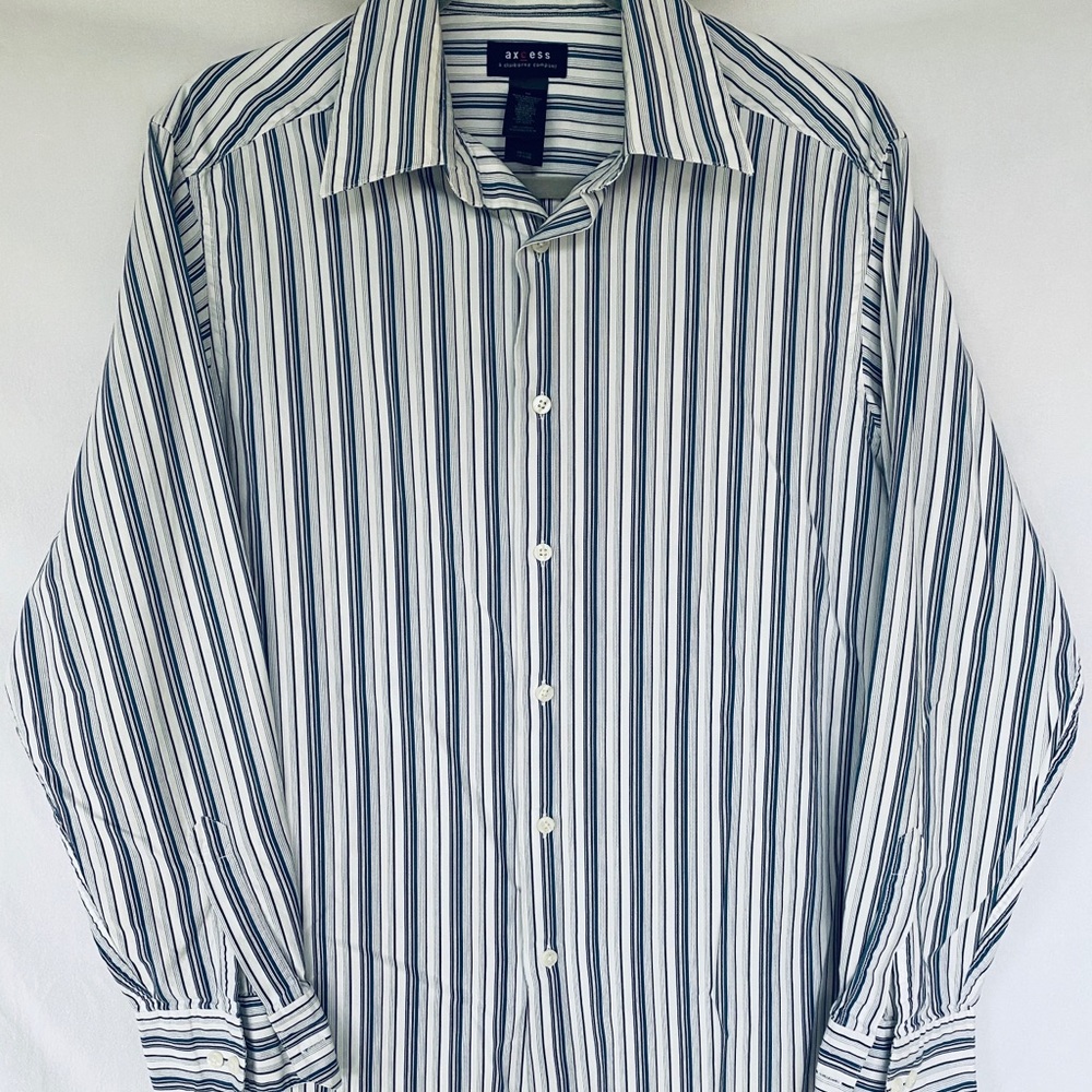 Axcess a claiborne company striped butten up shirt